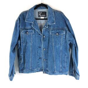 RC Sports Mens Denim Jacket Vintage Retro Trucker Inside Pocket Medium Wash XL